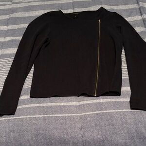 Ann Taylor Black Cardigan with Gold Accent